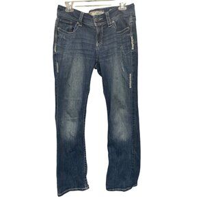 BKE Culture Distressed Bootcut Jeans Womens Size 30R Blue Denim